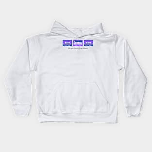 take your hands off my walkman purple Kids Hoodie